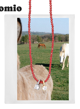 flomio 金银串珠锆石吊坠项链  日常锁骨链细链