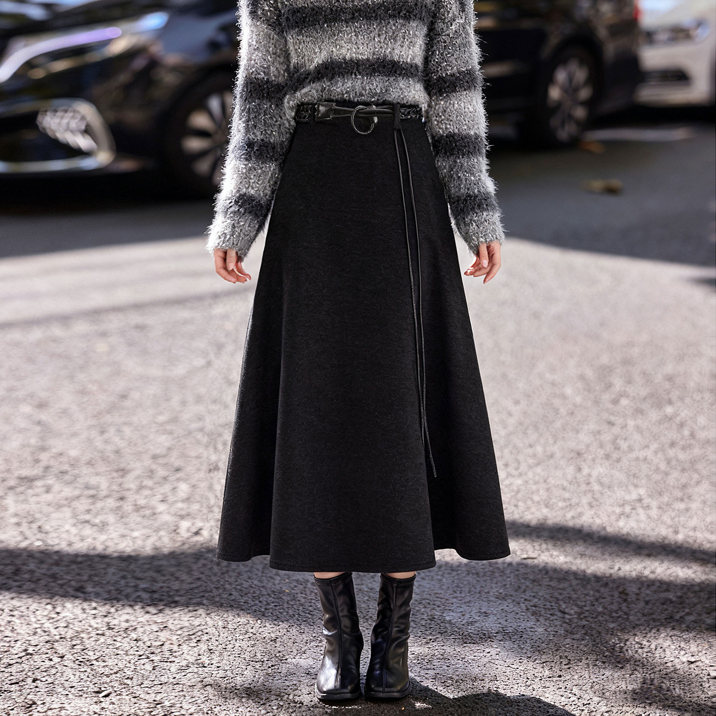 苏醒的乐园呢子显瘦简约伞裙冬季时尚复古气质高腰a字半身长裙,女装/女士精品,半身裙,淘宝优惠券,粉丝福利购,淘宝优惠卷