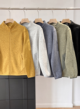 茑系明星单品春秋冬户外立领抓绒拉链衫男女情侣运动夹克外套8366