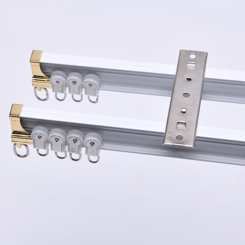 弯轨飘窗阳台静音窗帘轨道可弯曲U型软塑料单轨顶装侧装滑道导轨