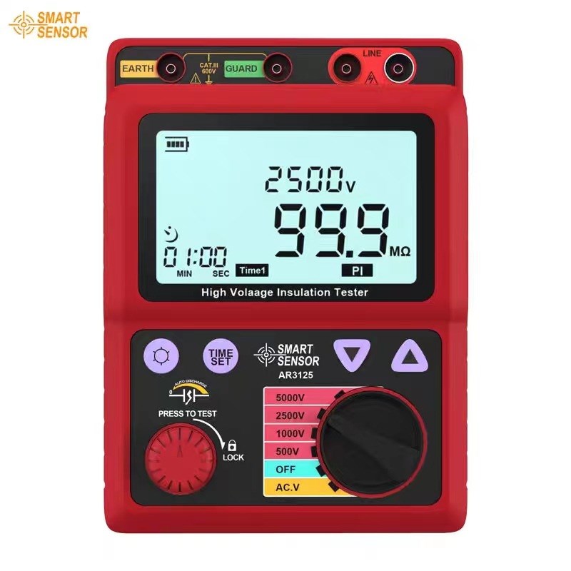 希玛AR3125数字高压兆欧表5000v绝缘电阻测试仪数显 电子摇表包邮