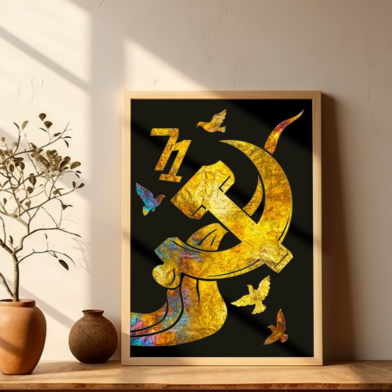 七一建党节红船非遗烧箔画手工diy材料包金箔画手工立体爱国主题