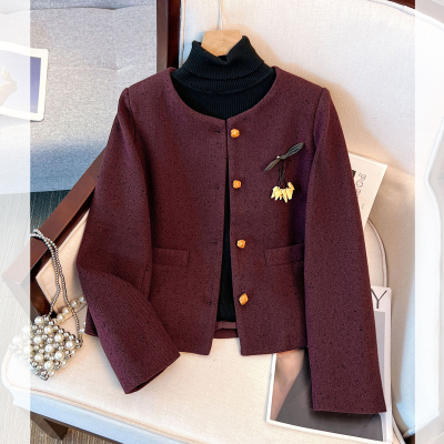 小香风富家千金毛呢外套女士大衣