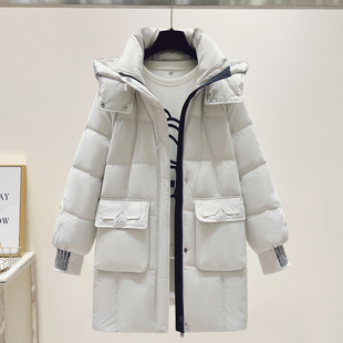 今年流行爆款连帽面包羽绒服女士2025冬季新款中长款加厚保暖外套
