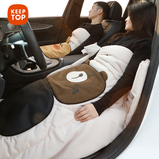 汽车抱枕被子两用车载高档卡通加厚二合一腰靠多功能空调被可折叠