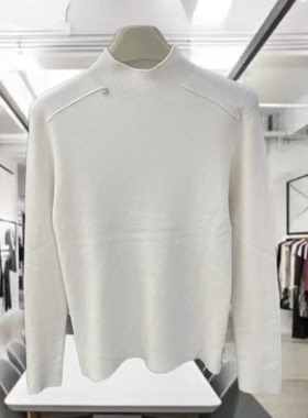 韩系23711软糯半高领贝壳扣纯色简约针织毛衣打底衫显瘦上衣女春