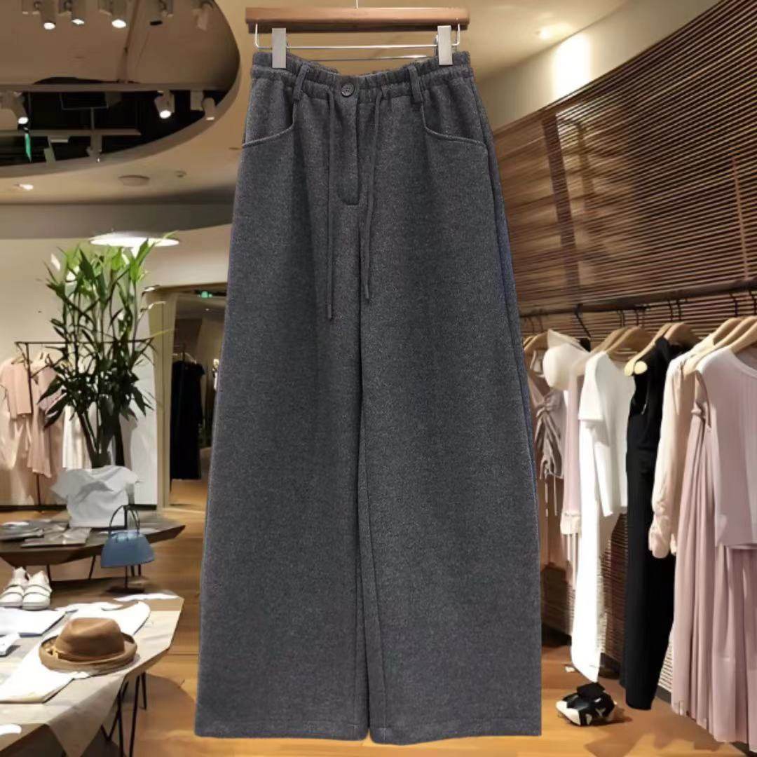 2026秋冬新款松紧腰抽绳直筒裤女宽松显瘦百搭休闲阔腿长裤子,女装/女士精品,卫裤,淘宝优惠券,粉丝福利购,淘宝优惠卷