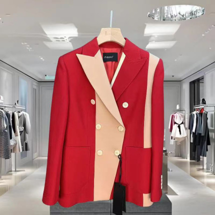 原厂正品2025年春秋季新款百搭休闲红色西装外套女50211334