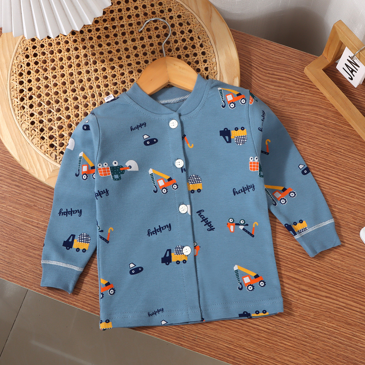 纯棉打底衫春秋开衫上衣男童女童