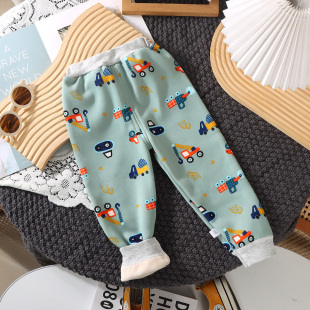 加绒秋裤保暖裤加厚睡裤打底裤宝宝秋冬款儿童内穿外穿可开裆a类