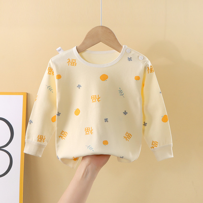 宝宝纯棉秋衣低领套头打底衫长袖