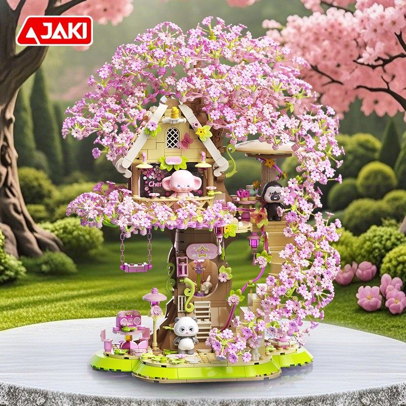JAKI佳奇积木2025新款音乐盒樱花树屋拼装玩具高颜值仙气女生礼物,玩具/童车/益智/积木/模型,普通塑料积木,淘宝优惠券,粉丝福利购,淘宝优惠卷