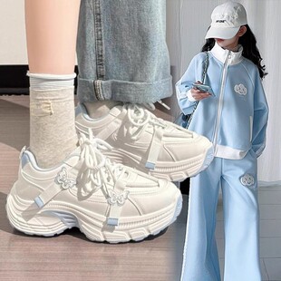 女童鞋子运动鞋2026新款秋季女款老爹鞋儿童鞋学生中大童防滑耐磨