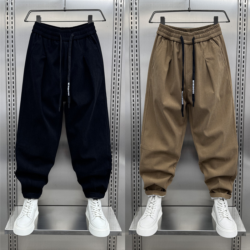 裤子2024秋冬新款条绒休闲裤男士