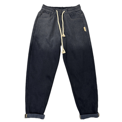 秋冬潮牌加绒加厚牛仔裤男士