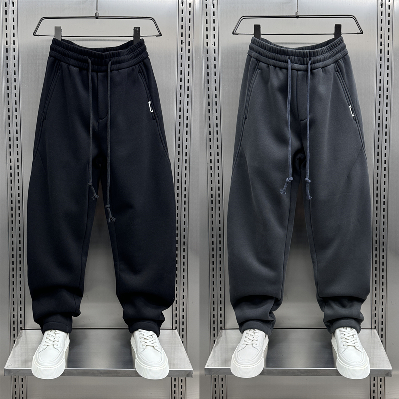 美式休闲秋冬新款加绒运动卫裤