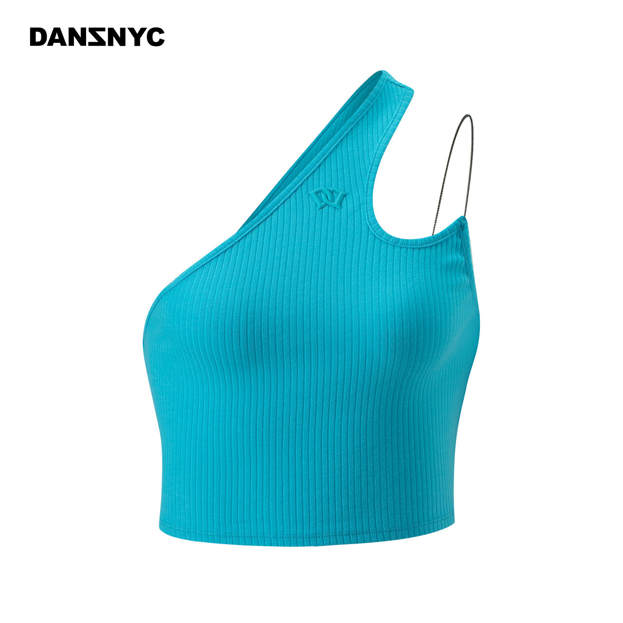 DANZ 3D logo 多色斜肩吊带背心上衣