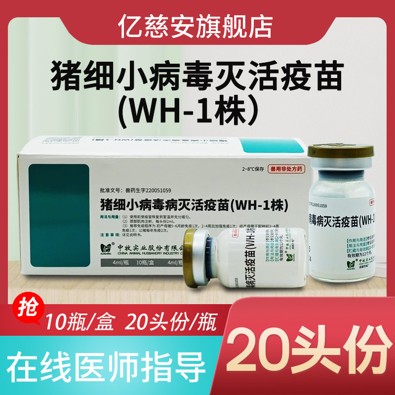 兽用中牧猪细小病毒灭活疫苗预防猪流产死胎WH-1猪用母猪疫苗正品
