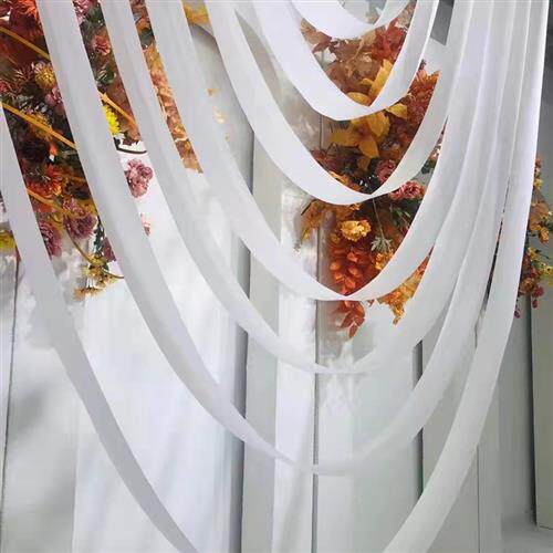 婚礼新款吊顶波浪弧形牛奶丝弹力布 行云流水布幔造型婚礼堂顶布