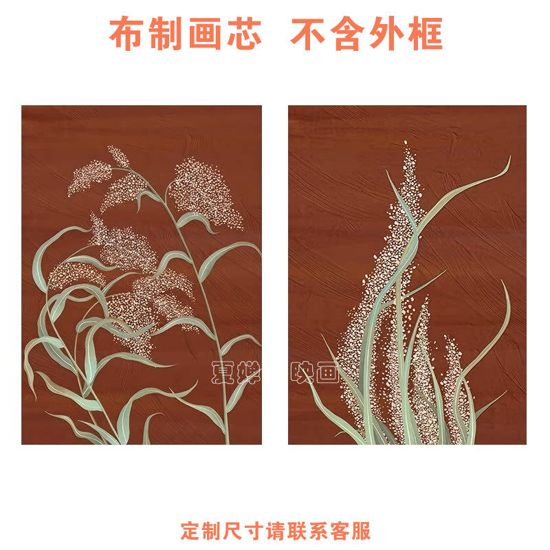 岁岁平安中古挂画客厅装饰画心玄关法式复古沙发餐厅画芯不含画框图片