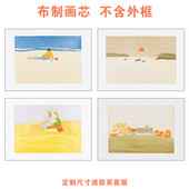 简约现代北欧莫兰迪色小众风景油画客厅装 饰画芯民俗餐厅墙壁画心