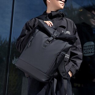 新款商务男士双肩包高级感男款大容量休闲电脑包上班通勤旅行背包