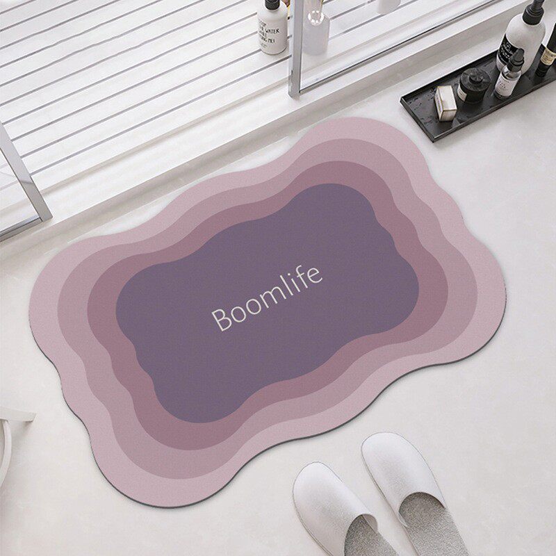 简约渐变不规则浴室地垫卫生间进门吸水防滑脚垫易打理硅藻泥地垫