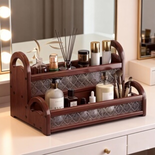 桌面化妆品收纳盒梳妆台香水护肤品置物架空间利用神器新款收纳架