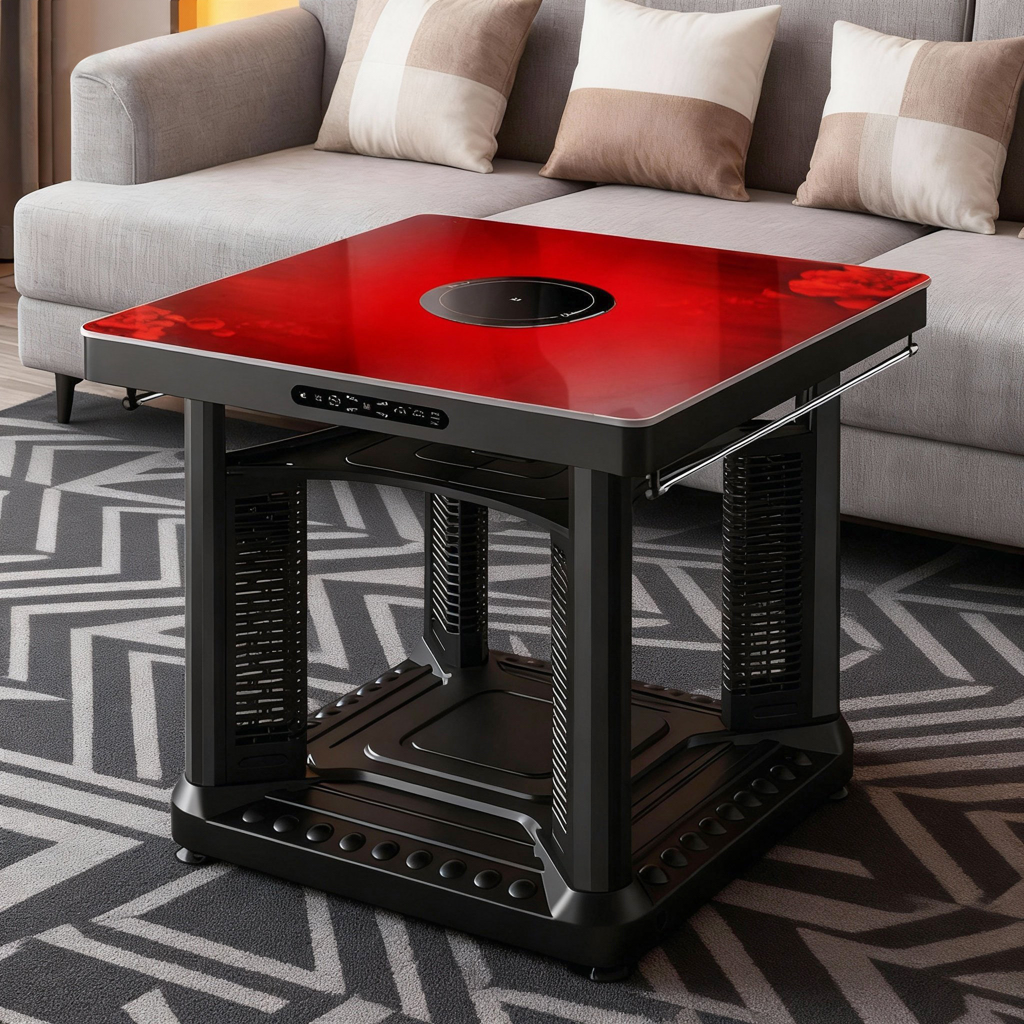 长虹电烤炉家用取暖正方形取暖方桌烤火桌子新款客厅多功能取暖桌