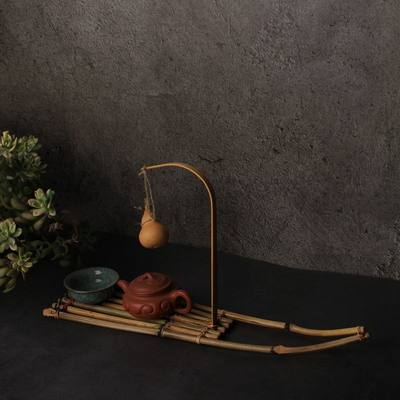 手工竹编竹排葫芦摆件天然桌面装饰茶点盘点心茶托杯垫香炉底座