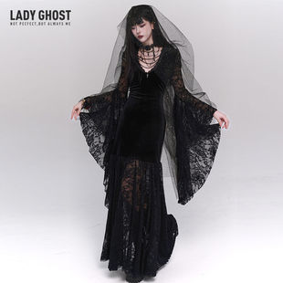 万圣节服装暗黑系少女性感辣妹万圣节丝绒连衣裙子女装秋季新款修