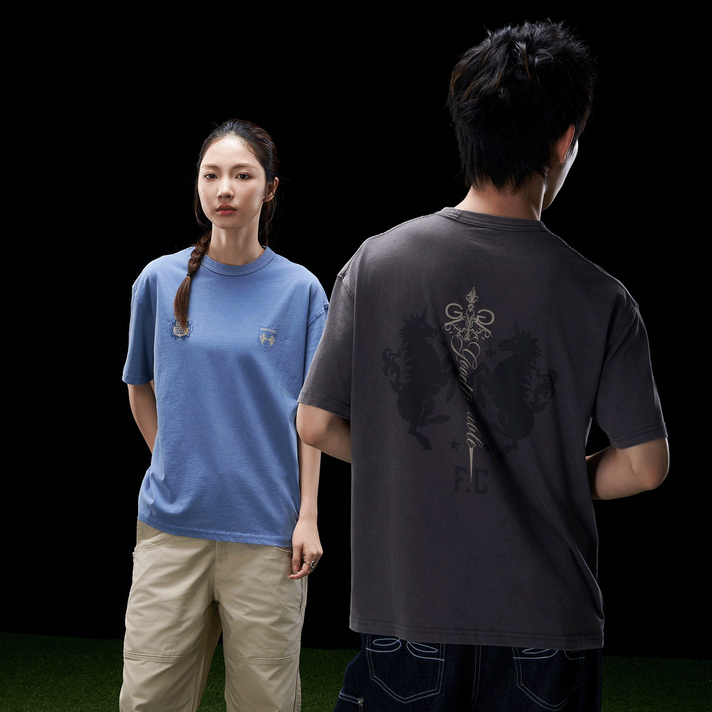GOODLIVEABLE 世界杯洗水做旧纯棉印花短袖美式复古休闲宽松t恤男