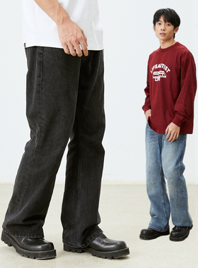 GOODLIVEABLE美式复古小个子517微喇叭牛仔裤黑色vintage休闲裤男