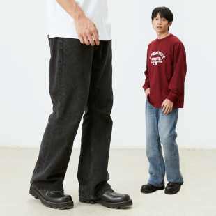 GOODLIVEABLE美式复古小个子517微喇叭牛仔裤黑色vintage休闲裤男