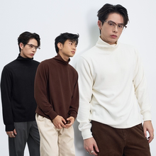 GOODLIVEABLE 老钱风羊毛混纺高领打底衫男秋冬休闲内搭长袖T恤潮