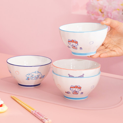 古杰士三丽鸥儿童陶瓷饭碗可爱
