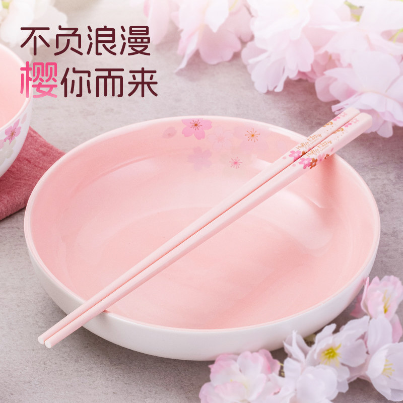 HelloKitty陶瓷筷子家用2025年新款可爱日式樱花筷子高档抗菌防霉