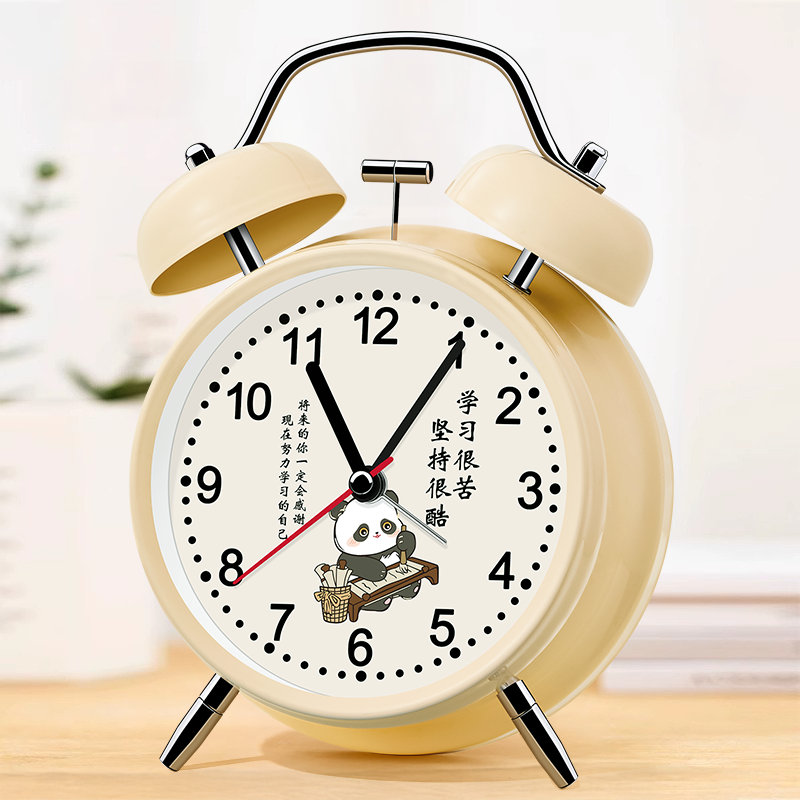 卡通熊猫励志闹钟升级充电款