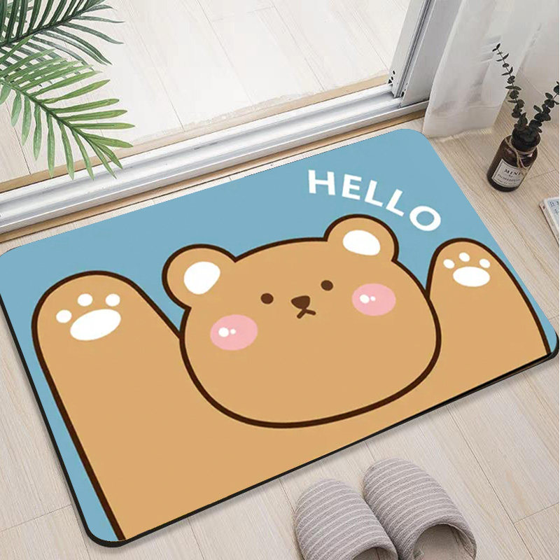 HELLO 棕熊硅藻泥吸水垫淋浴房脚垫卫生间门口防滑地垫厕所门垫,居家布艺,入户地垫,淘宝优惠券,粉丝福利购,淘宝优惠卷
