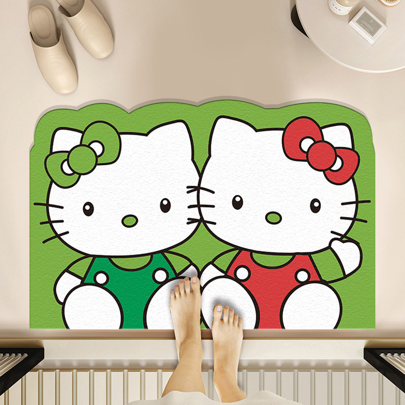 可爱猫咪洗澡防滑垫宠物家用卫浴吸水软硅藻泥浴室地垫,居家布艺,入户地垫,淘宝优惠券,粉丝福利购,淘宝优惠卷