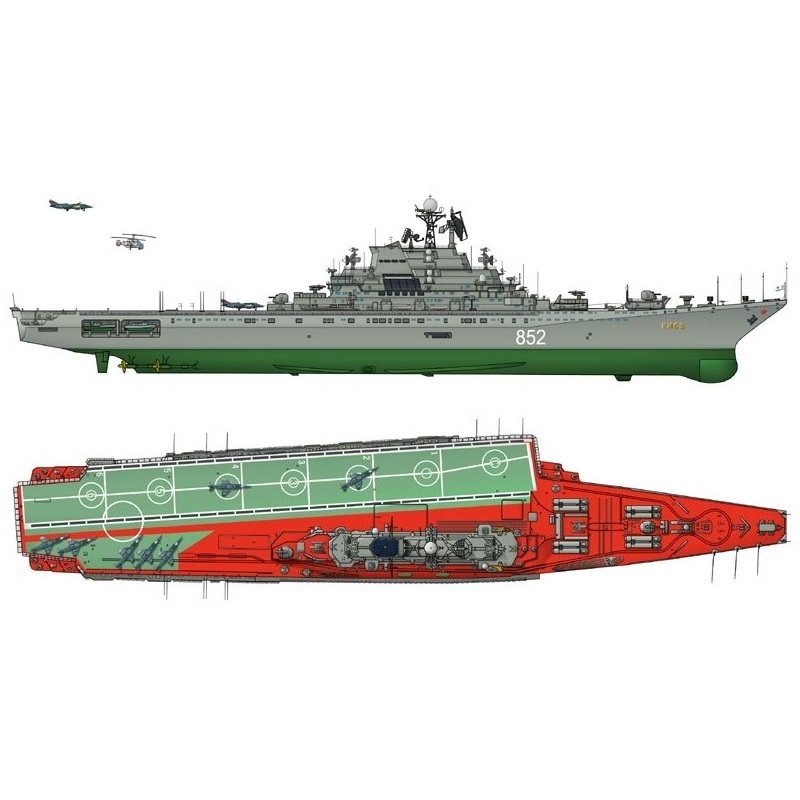 苏联俄罗斯海军1143基辅级航空母舰航母巡洋舰3D纸模DIY军舰模型