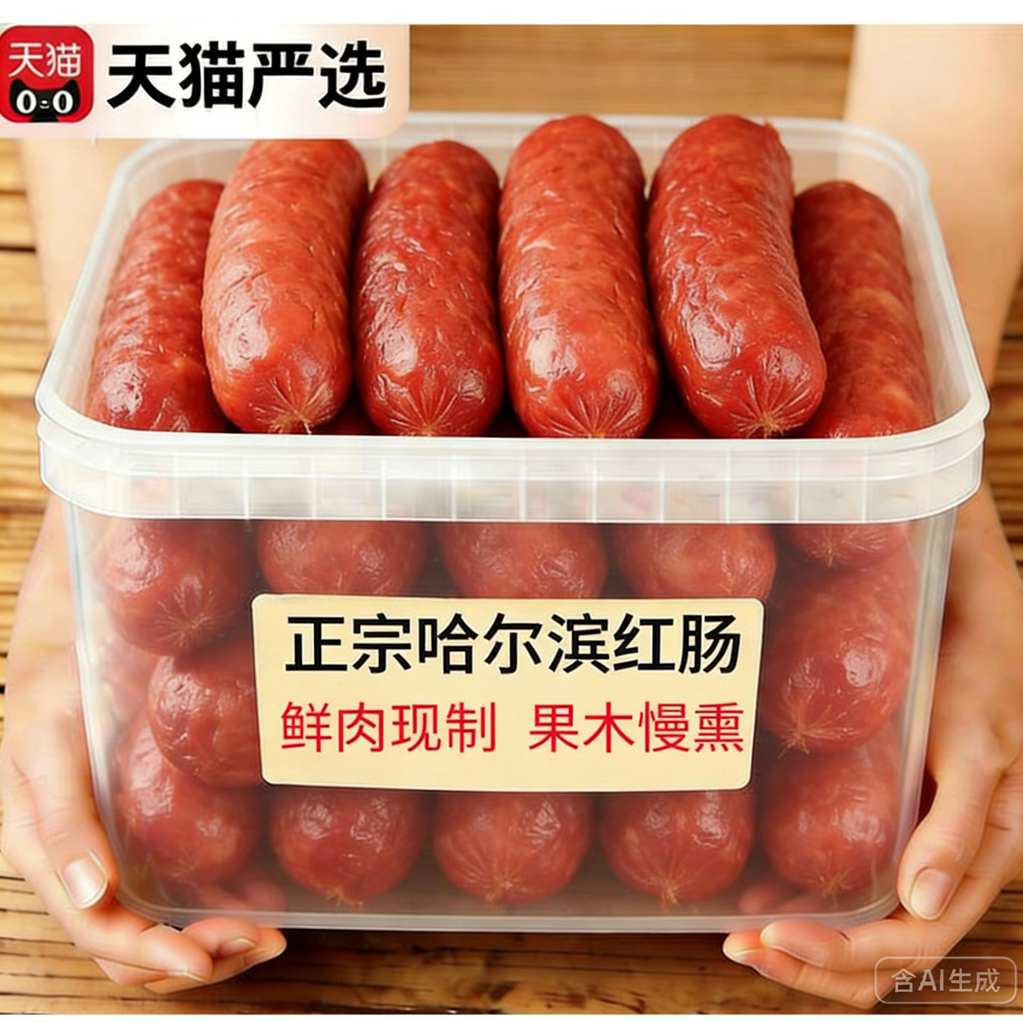 哈尔滨官方红肠正宗哈尔滨红肠官方旗舰店东北特产即食烟熏大红肠