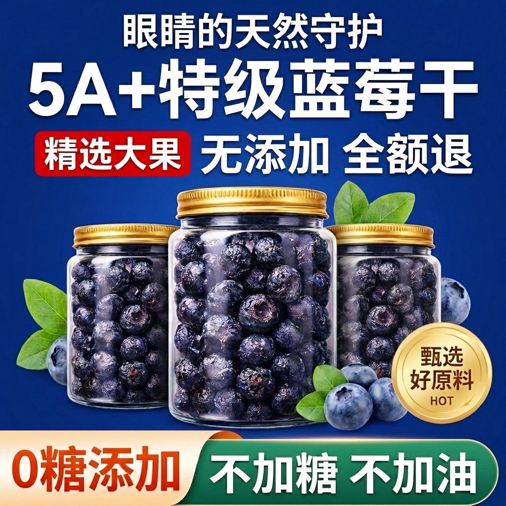 蓝莓干特级果干精大兴安岭野生大果小包装无添加正品官方旗舰店