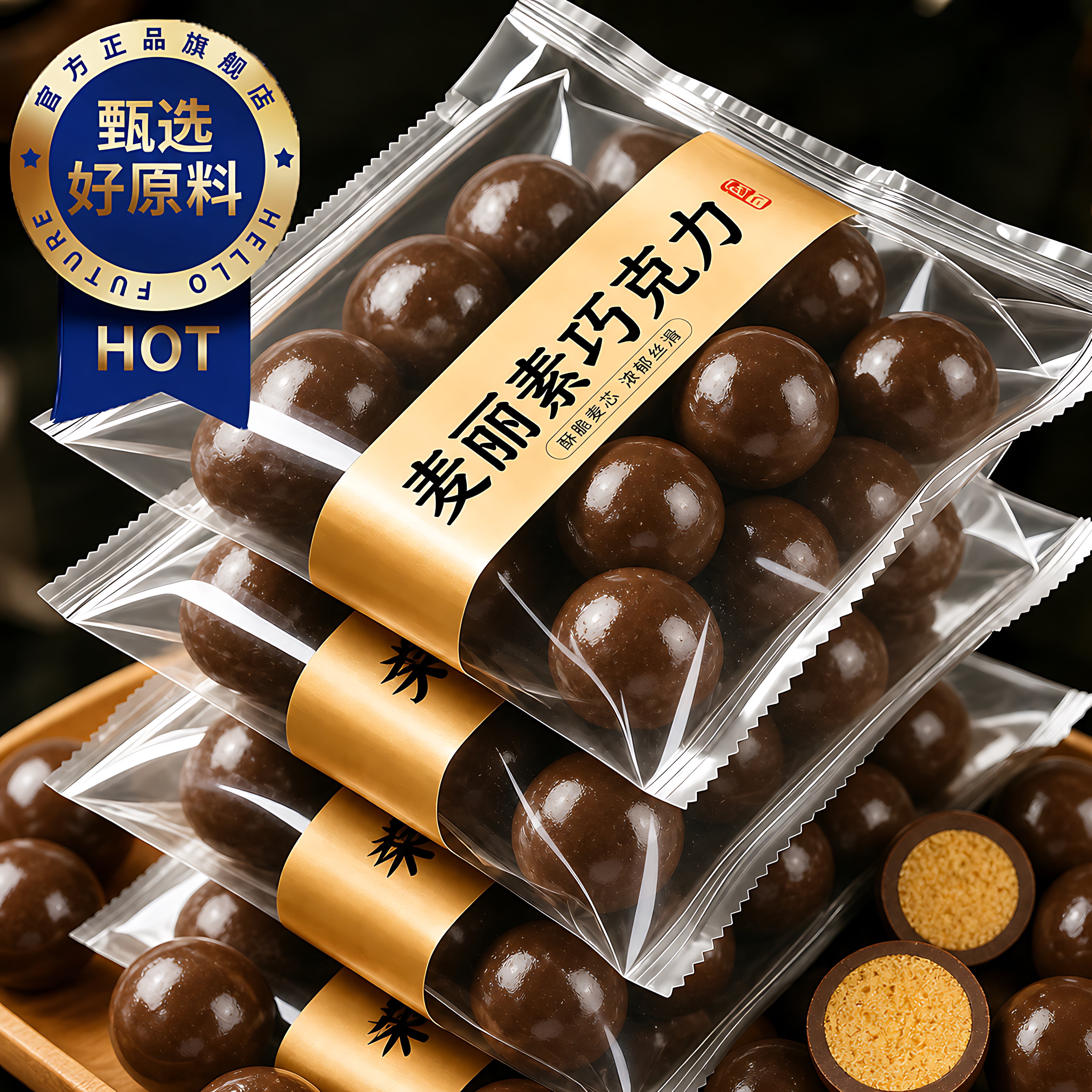 麦丽素巧克力豆球网红解馋小零食好吃的糖果独立包装（代可可脂）