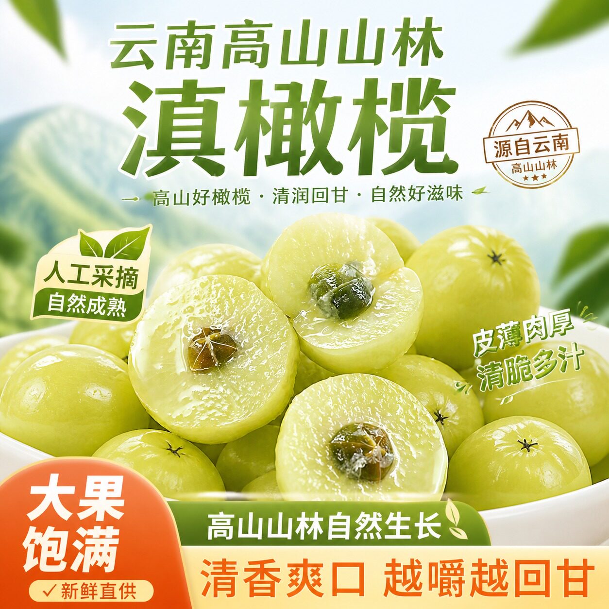 新鲜采摘青橄榄果新鲜檀香橄榄500g甘草新鲜蜜饯福建炖汤孕妇水果