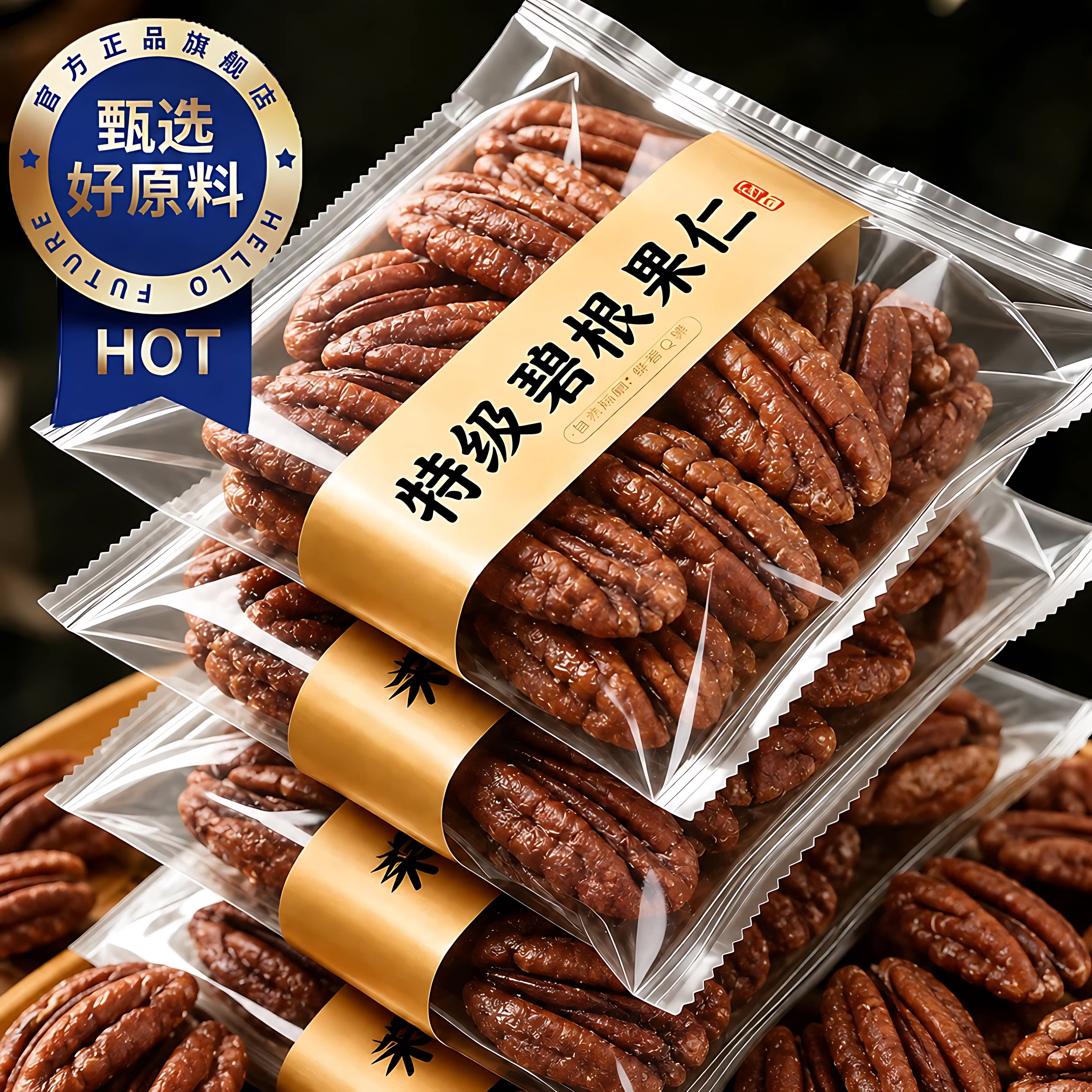 碧根果仁奶香味罐装正品官方旗舰店长寿果新货零食坚果碧根果批发