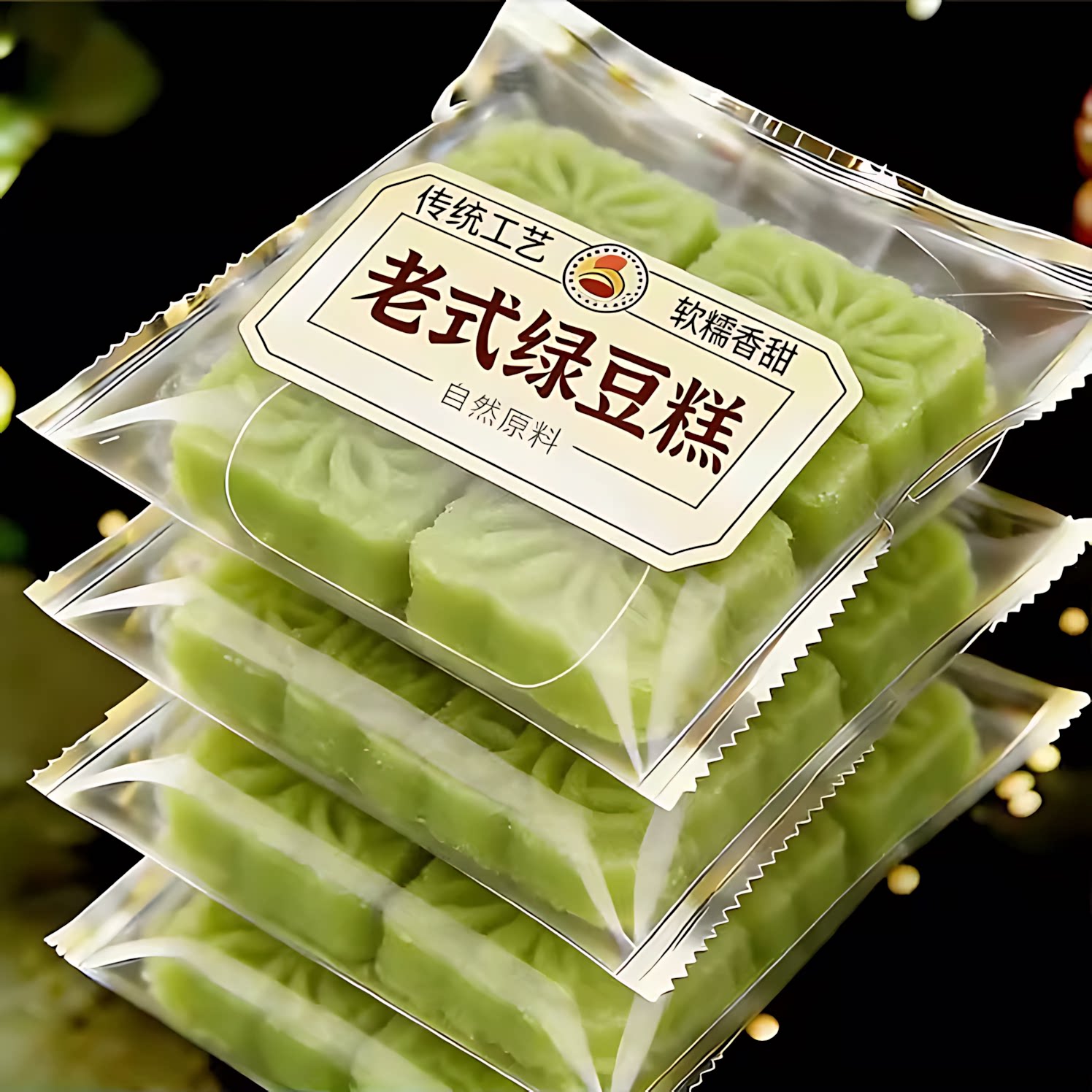 传统绿豆糕官方旗舰店上海老字号绿豆糕老式正宗绿豆糕无糖无添加