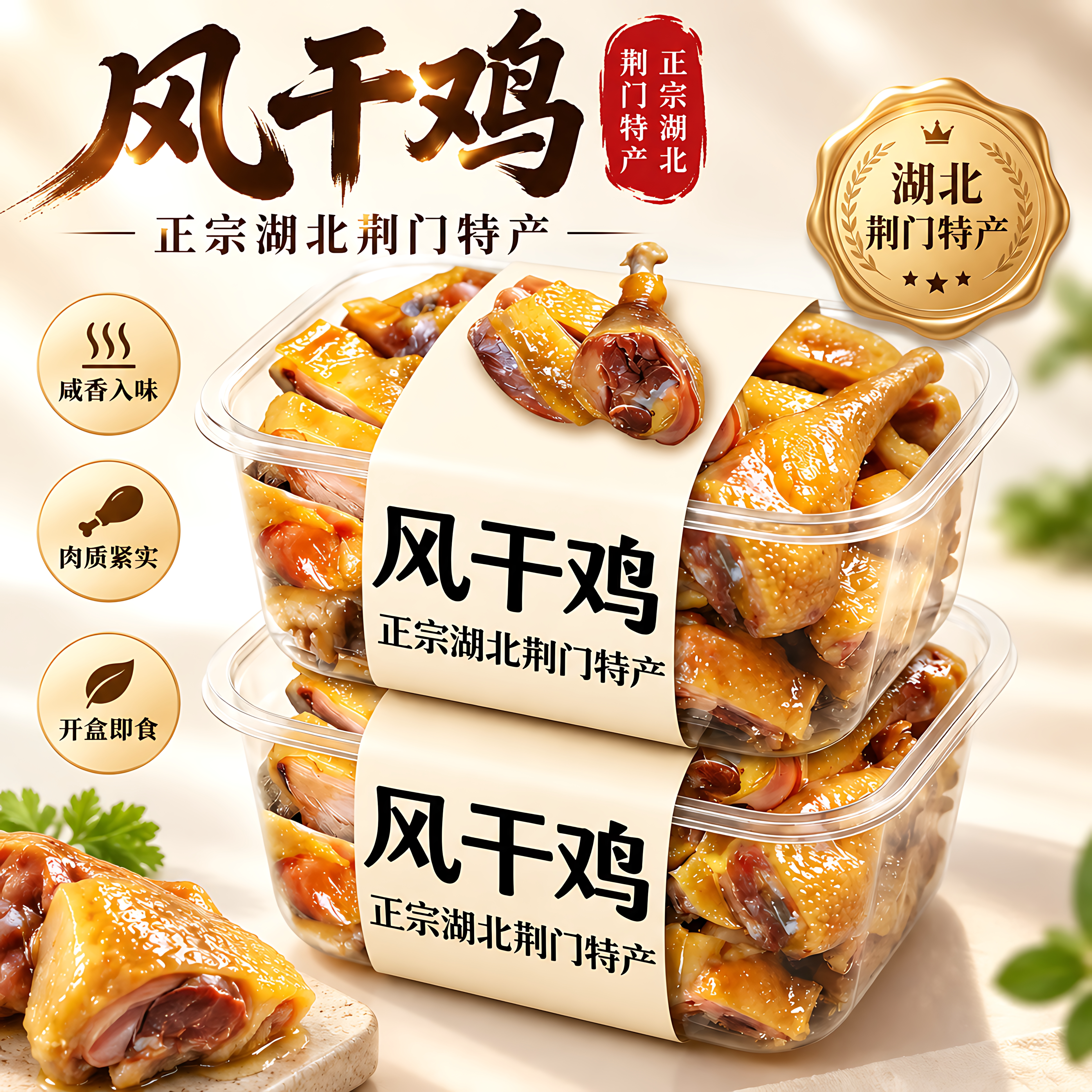 湖北特产荆门十里铺风干鸡正宗农家自制腊鸡整只散养土鸡咸鸡腊肉