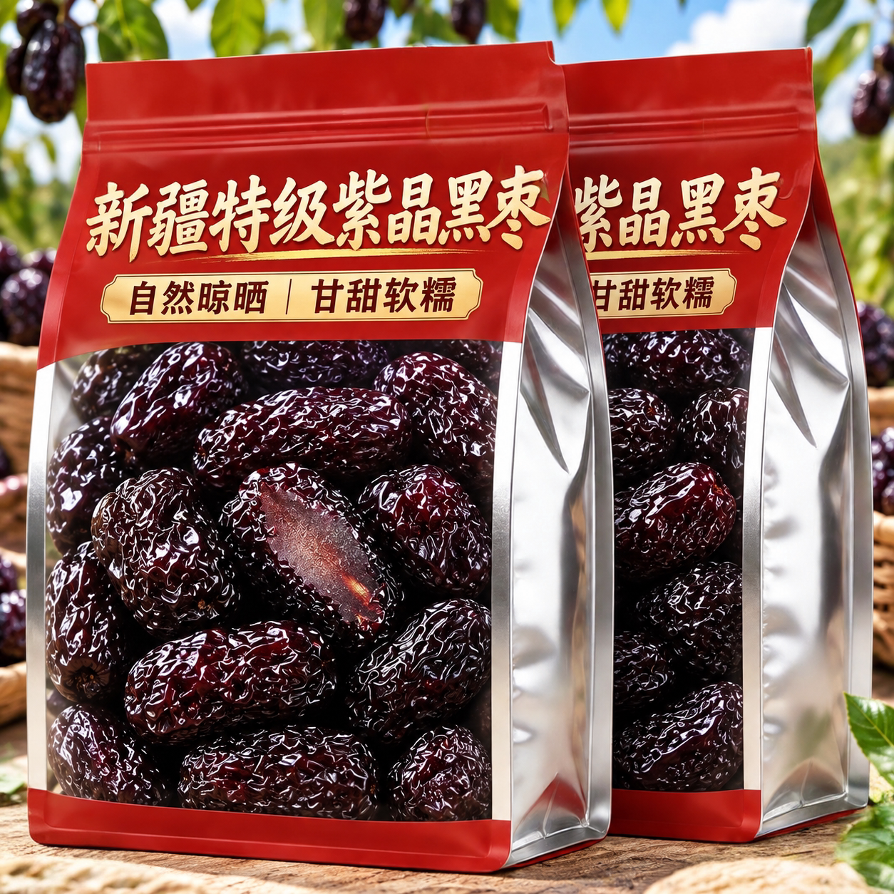 黑枣大乌枣新鲜紫晶枣特产零食即食新疆太行山大颗粒免洗红枣干货