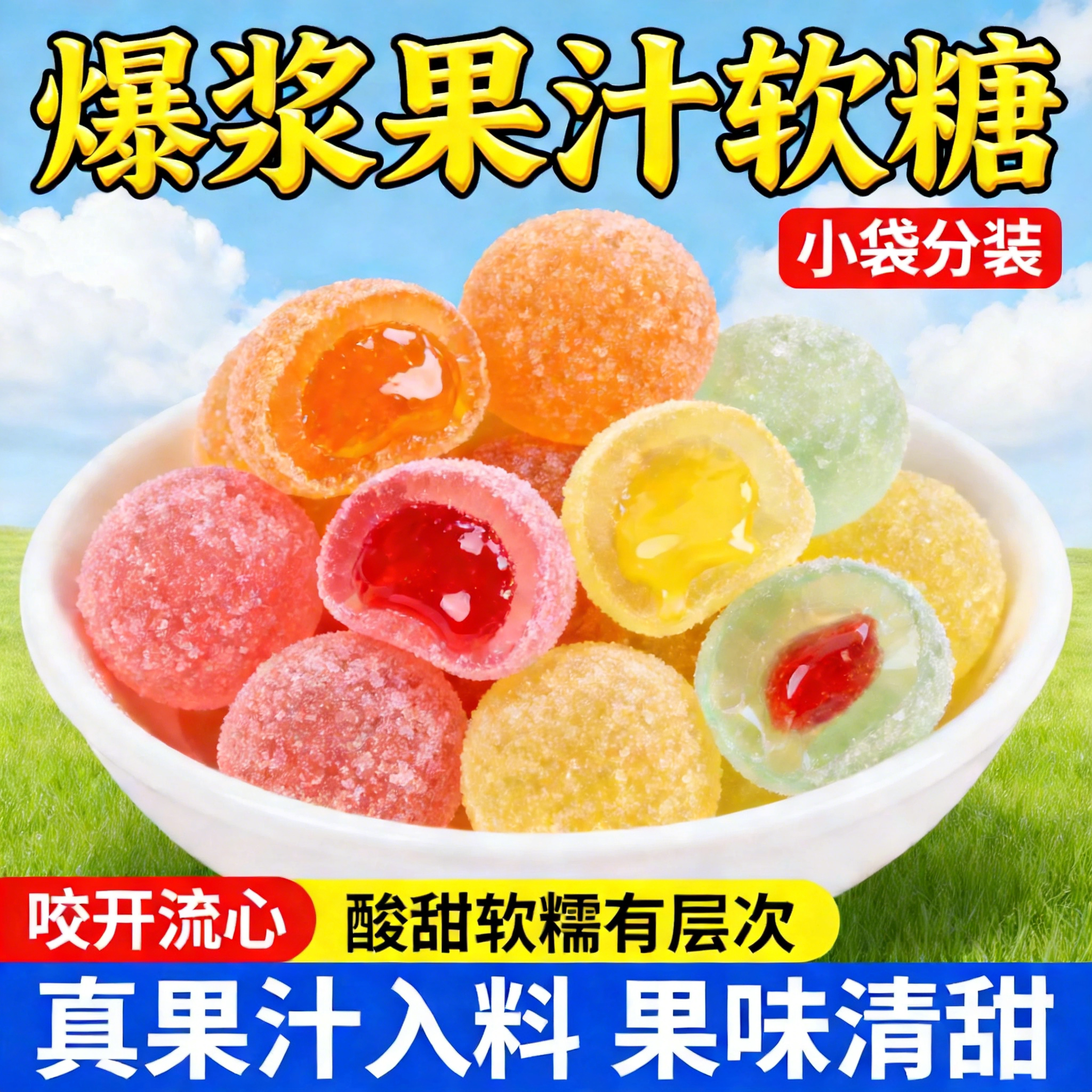 俄罗斯风味小蜜蜂软糖果汁爆浆夹心水果糖新年糖果高端进口喜糖